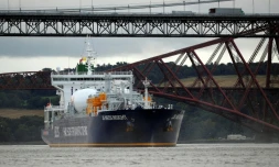 Première livraison de la gaz de schiste en provenance des Etats-Unis à Grangemouth, au Royaume-Uni, le 27 septembre 2016