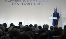 Edouard Philippe s'exprime lors de la deuxiÚme "conférence des territoires" à Cahors, le 14 décembre 2017