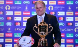 Brett Gosper le patron de World Rugby le 06 août 2018 à New Delhi en Inde.