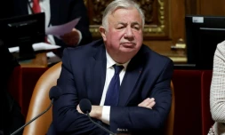 Le président du Sénat Gérard Larcher le 28 février 2024 à la chambre haute à Paris