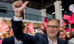 Le premier secrétaire du Parti socialiste (PS), Olivier Faure, au Campus du parti de gauche à Blois, le 29 août 2025.