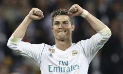 L'attaquant portugais du Real Madrid Cristiano Ronaldo après la victoire face à Liverpool à Kiev en finale de Ligue des champions le 26 mai 2018