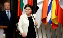 La Première ministre polonaise Beata Szydlo, lors d'un sommet européen à Bruxelles, le 23 juin 2017