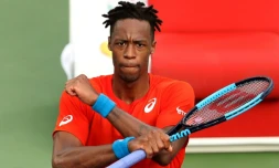 Le Français Gaël Monfils, vainqueur du Lituanien Ricardas Berankis à Dubaï, le 28 février 2019   