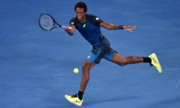 Gaël Monfils face à Rafael Nadal à l'Open d'Australie, le 23 janvier 2017