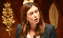 La députée MoDem Sandrine Josso à l'Assemblée nationale, le 12 octobre 2023 à Paris