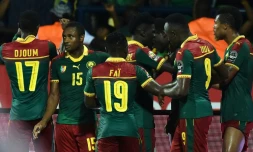 Le Cameroun vainqueur du Ghana en demi-finale de la CAN-2017, le 2 février à Franceville