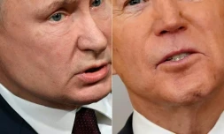Photos du président russe Vladimir Poutine et de son homologue américain Joe Biden