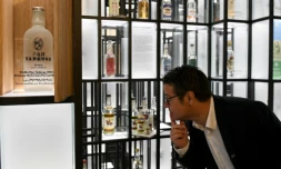 Un visiteur au musée de la vodka polonaise, le 6 juin 2018 à Varsovie