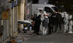 Le corps d'un homme tué lors de l'assaut du Raid le 18 novembre 2015 à Saint-Denis