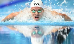 Léon Marchand le 3 août 2025 à Singapour