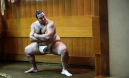 Levan Gorgadze, alias Tsuyoshi Tochinoshin, s'entraîne à Tokyo en août 2019
