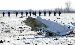 Le site de l'accident du Boeing flydubai à Rostov-sur-le-Don, le 20 mars 2016, en Russie