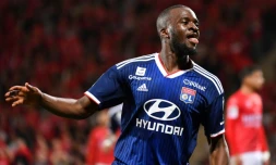 Le joueur de Lyon Tanguy Ndombélé lors du déplacement à Nßmes le 24 mai 2019