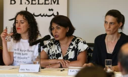 Conférence de presse, le 28 juillet 2025 à Jérusalem, de deux organisations israéliennes de défense des droits humains, B'Tselem et Physicians for Human Rights, qui affirment qu'Israël commet un "génocide" dans la bande de Gaza