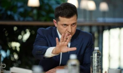 Le Président ukrainien Volodymyr Zelensky à Kiev le 26 novembre 2021