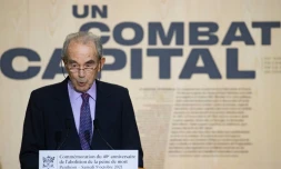 Robert Badinter le 9 octobre 2021 au Panthéon à Paris pour le 40e anniversaire de l'abolition de la peine de mort