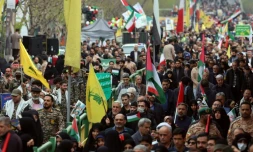Rassemblement à l'occasion de la Journée d'Al-Qods (Jérusalem) à Téhéran, le 28 mars 2025 en Iran