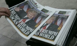 L'édition du Evening Standard dédiée à l'élection de Donald Trump, à Londres le 9 novembre 2016