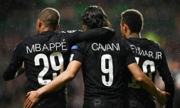 Les attaquants parisiens, Kyilian Mbappé, Edinson Cavani et Neymar Jr, ont surclassé le Celtic FC sur sa pelouse, le 12 septembre 2017 à Glasgow
