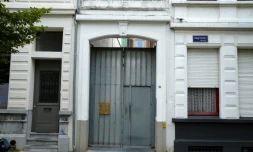 L'entrée du 'Laboratorium', le siège de la compagnie de danse Troubleyn de Jan Fabre, à Anvers, le 13 septembre 2018 