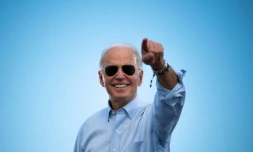 Joe Biden lors d'un meeting de campagne en "drive-in" à Coconut Creek, en Floride, le 29 octobre 2020