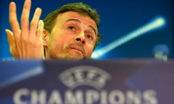 L'entraîneur du Barça Luis Enrique en conférence de presse, le 14 mars 2016 à Barcelone