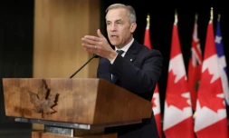 Mark Carney, Premier ministre du Canada, lors d'une conférence de presse à Ottawa, le 21 mars 2025 
