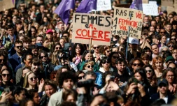 Manifestation en soutien à Gisèle Pelicot et contre les violences faites aux femmes, à Paris le 14 septembre 2024 