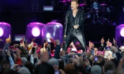 Le chanteur Johnny Hallyday lors d'un concert à Namur, le 23 juin 2013