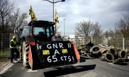 Blocage de la raffinerie de Feyzin, prÚs de Lyon, pour réclamer une baisse des prix des carburants, le 21 mars 2022