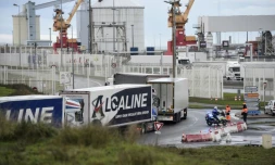 Camions à Calais le 23 décembre 2020