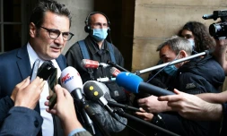 Le directeur général de la Ligue de football professionnel (LFP), Didier Quillot, interviewé par la presse à sa sortie du Conseil d'Etat, à Paris, le 4 juin 2020