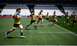 Les joueurs de Castres à l'entraînement au Stade de France, le 23 juin 2022, veille de la finale du Top 14 contre Montpellier