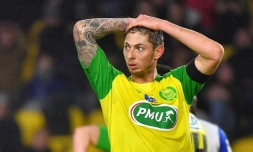 Emiliano Sala à Nantes lors de la réception de l'AJ Auxerre le 23 janvier 2018