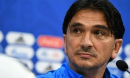 Le sélectionneur de la Croatie Zlatko Dalic, en conférence de presse, le 20 juin 2018 à Nijni Novgorod 