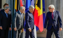Bert Koenders, Paolo Gentiloni, Jean-Marc Ayrault, Didier Reynders et Frank-Walter Steinmeier le 25 juin 2016 à Berlin
