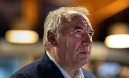 Le haut-commissaire au Plan et patron du MoDem lors d'un meeting de son parti à Guidel, le 1er octobre 2023