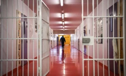 Un gardien de prison dans la maison d'arrêt pour femmes de Nantes le 14 février 2019 à Carquefou