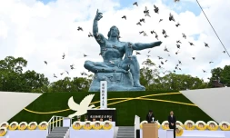 Cérémonie du 75e anniversaire de la bombe atomique de Nagasaki, le 9 août 2020