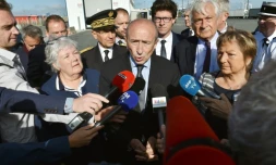 Jacqueline Gourault, Gérard Collomb et Natacha Bouchart à Calais le 23 juin 2017
