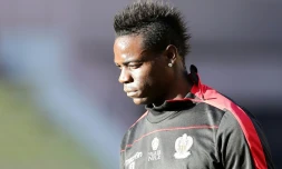 L'attaquant de Nice Mario Balotelli avant le match contre Monaco, le 4 février 2017 à Louis-II
