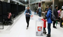 Des Lituaniens votent par anticipation Ă Vilnius, le 10 mai 2019