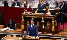 Le Premier ministre Gabriel Attal devant l'Assemblée nationale à Paris, le 30 janvier 2024