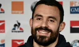 Le centre du XV de France Geoffrey Doumayrou en conférence de presse, le 25 janvier 2019 à Paris