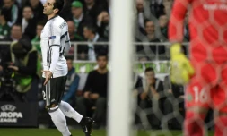 Henrikh Mkhitaryan auteur de l'unique but du match opposant son équipe Manchester United à Saint-Etienne, le 22 février 2017 à Geoffroy Guichard