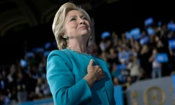La candidate démocrate Hillary Clinton, lors d'un meeting à Cleveland, le 6 novembre 2016 dans l'Ohio
