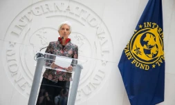Christine Lagarde, directrice générale du FMI, le 30 septembre 2016 au siÚge de l'institution à Washington