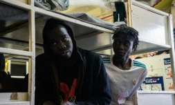 Des migrants secourus en Méditerranée à bord du navire humanitaire Sea Watch 3, le 5 janvier 2019