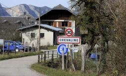 Le village de Chevaline, théâtre d'un quadruple meurtre en 2012, le 18 février 2014 en Haute-Savoie